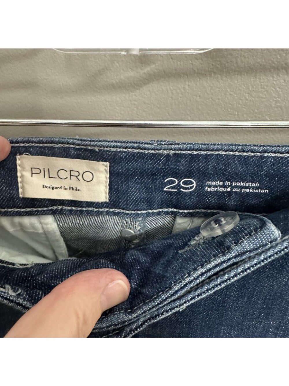 Pilcro Wide-Leg Flare Jeans in Medium Blue - Picture 9 of 11